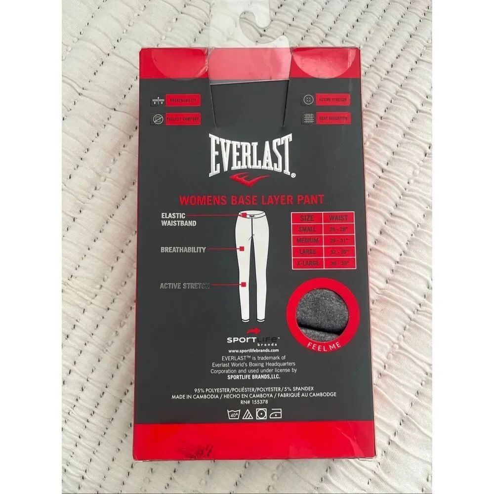 Everlast Women’s Base Layer Pants Size Large Gray Thermal Active Stretch Legging — image 2 of 4